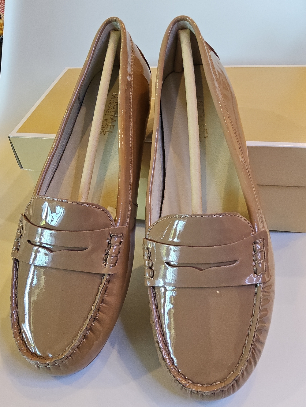 Michael Kors Daisy Loafers in Nude Beige/Tan - Picture 2 of 8